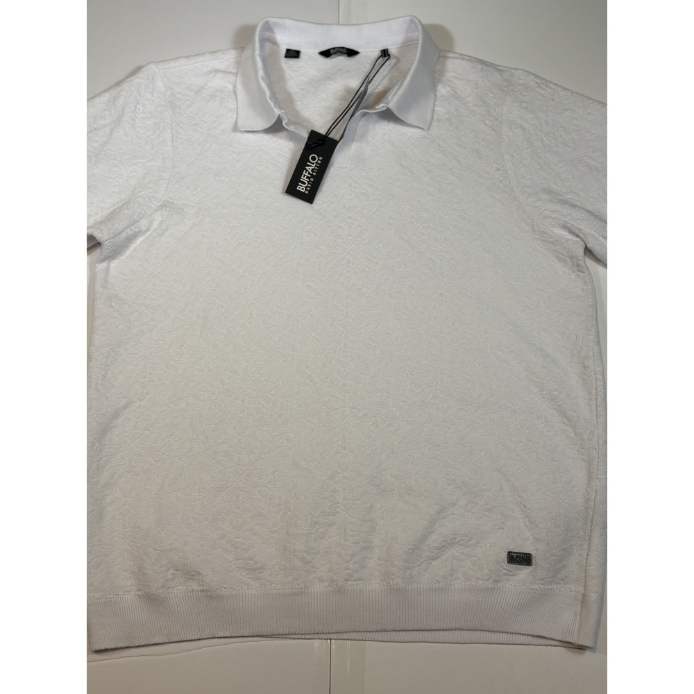 NWT Men's WHITE Buffalo David Bitton Sweater Size LARGE - KNIT